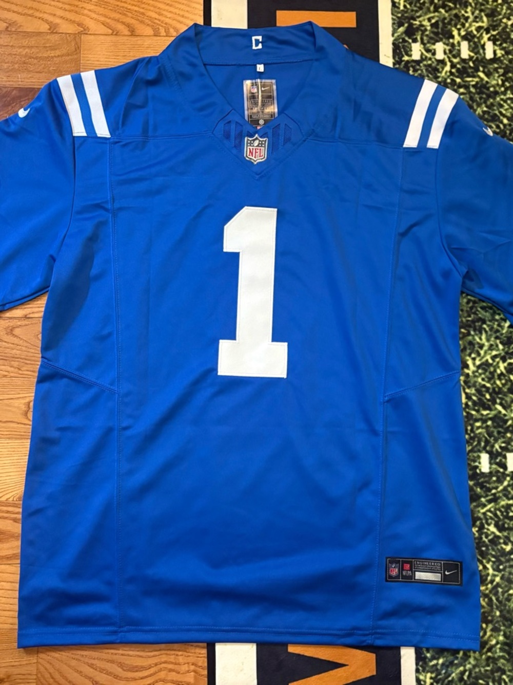 Pat McAfee Indianapolis Colts Blue Jersey NFL STITCHED NEW Size Large